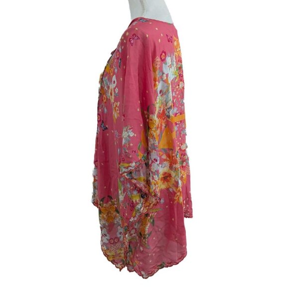 Johnny Was 100% Silk Nephi Loose Fit Poncho Top - Picture 10 of 10